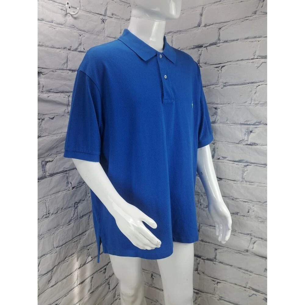Polo Ralph Lauren Men's Polo Shirt Blue Yellow Pony Big and Tall Size 2XB